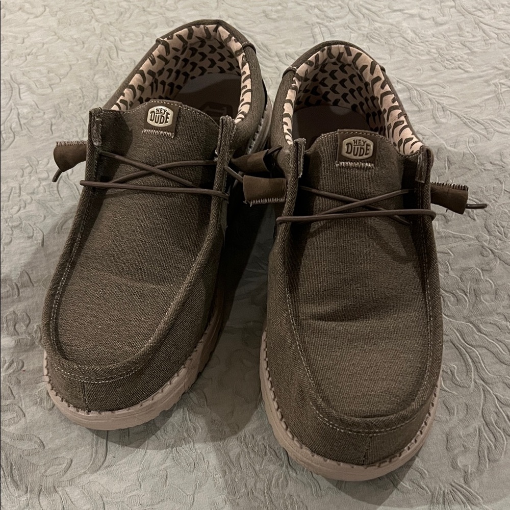 Hey Dude Men's Olive Slip-On Loafers